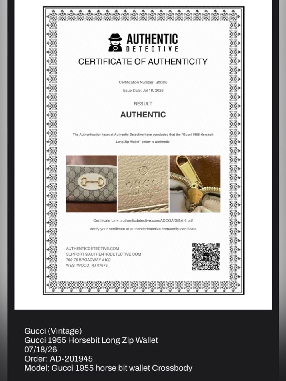Gucci 1955 Horsebit supreme wallet crossbody - Picture 2 of 13